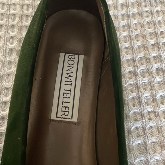 Hunter Green Suede and Leather Flats - Picture 5 of 5